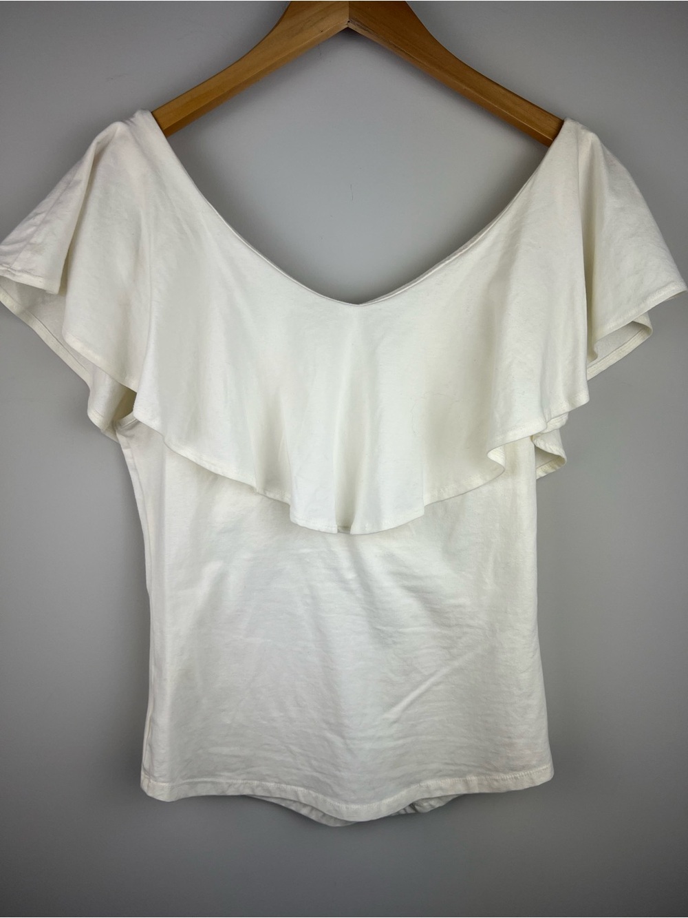Free People Cream Off-Shoulder Ruffle Top - Picture 4 of 10